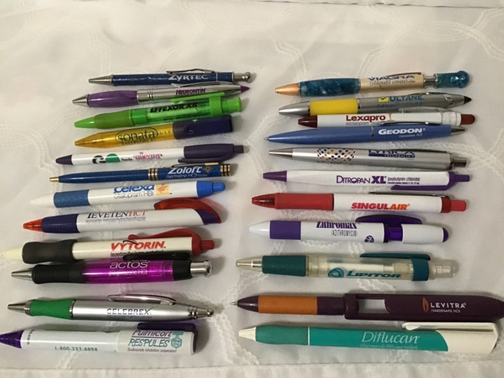Pharmaceutical drug rep promo advertising ballpoint pens, X23