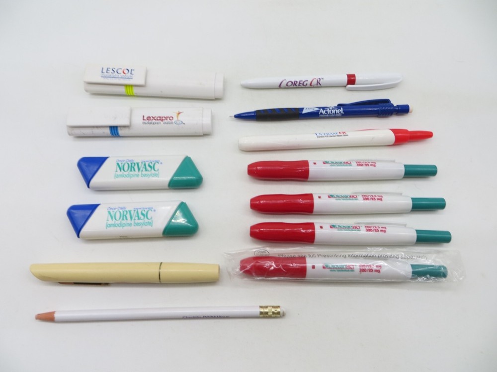 Drug Rep Promo PENS MARKERS PENCIL LOT pens doctors office promotional item
