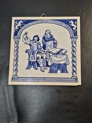 VTG Crown Delfts Handmade Holland The Pharmacist Award Pill Tile