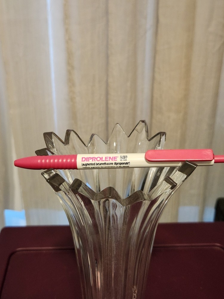 Diprolene Pharmaceutical Drug Rep Ink Pen Collictible Vintage Pink White- Works