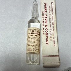 Parke Davis Calcium Gluconate Ampoule 10cc 1g No.239 with Box Detroit MI