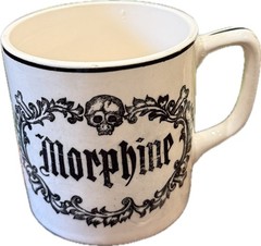Vintage 1950s Morphine Novelty Apothecary Coffee Mug – Warning Habit Forming