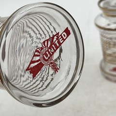 4- VTG WW2 APOTHECARY Jar Glass Medical Canister Winged United Logo Medicinal
