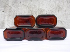 5 X Old Brown Medicine Glass Pharmacy Bottles 250 ML Approximately 17.0 CM Brown