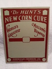 Dr. Hunt’s New Corn Cure American Chemical Co. Vtg Poster Sidney Shelby Co. Ohio
