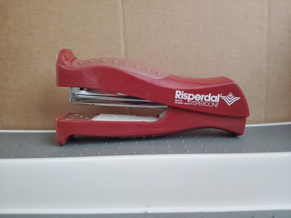 Risperdal Stapler with Comfort Grips Drug Rep Pharmaceutical Promo Advertising