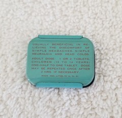 Vintage Aspirin Tin Lot:Yellow Anacin tin & Laymon’s 5¢ Tin World’s Products Co