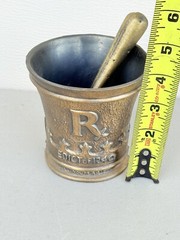 Mortar and Pestle, Metal Rx Pharmacy Apothecary Edict of 1240 Coricidin