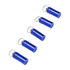 5pcs Mini Keychain Tablets Case Water Proof Outdoor Tablets Container Blue
