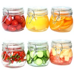 Glass Jars With Airtight Lid 16 Oz (Set Of 6) Wide Mouth Mason Glass Airtight…