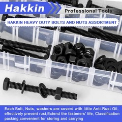 Hakkin 120PCS 5/16-18 Hex Bolts and Nuts Kit, Length 3/4″,1”,1-1/2″,2″,2-1