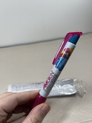 Ambien Drug Rep Pharmaceutical Advertisement Plunger Pen, Hot Pink Grip, Works