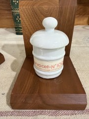 Lilly Mini Apothecary Bookends Pharmacist Darvocet Pain Med Advertisement VTG
