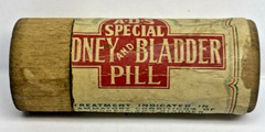 VINTAGE A D S SPECIAL KIDNEY & BLADDER PILL WOOD CONTAINER