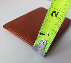 Brown Leather Pocket Card Wallet Case EMPTY/HOLDER ONLY Debossed Photofrin
