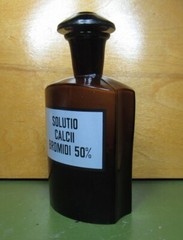 Vintage Medical Science Glass Bottle,Amber color,Germany №30824