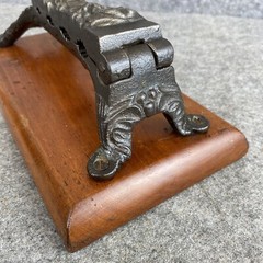 Apothecary Medical Cork Press Mounted on Wood Plinth Antique