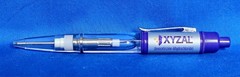 XYZAL Drug Rep Ink PENS Light Up Floating Letters Collectible Pharmaceutical New