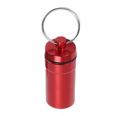 1-5pcs Mini Keychain Tablets Case Water Proof Outdoor Tablets Container Red