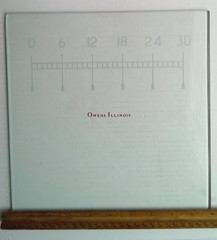 Rare Vintage Owens – Illinois Pill Tile (Graduated) Flat thick glass 10″ X 10″