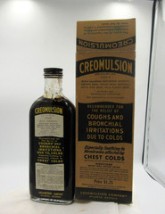 BW – 1930s Creomulsion Coughs Bronchial Atlanta Ga 7 3/4 “ Medicine bottle Box
