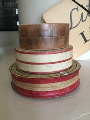 Vintage FRENCH Pharmacie Round Cardboard Container Red PATE PECTORALE Codeine