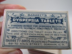Vintage Cardboard Prescription Pill Box Barrett Bros. Pharmacy Gorham NH 3”