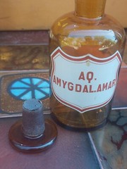 Glass Pharmacy Apothecary Bottle Antique Empty Almond Water