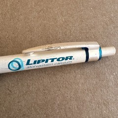 Lipitor Tablets Drug Rep Collectible Pen White Blue Green Thick Metal- Heavy