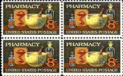 Lot 50 stamp PHARMACY United States 8-cent STAMPS sheet brand new stamps c1972