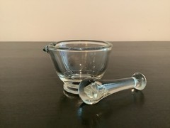 Mortar & Pestle Apothecary Laboratory Clear Glass Made In USA Vintage Pharmacist