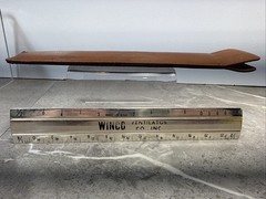 Vintage Metal Medical Advertising WINCO Venilator Co Ruler W/ Leather Pouch