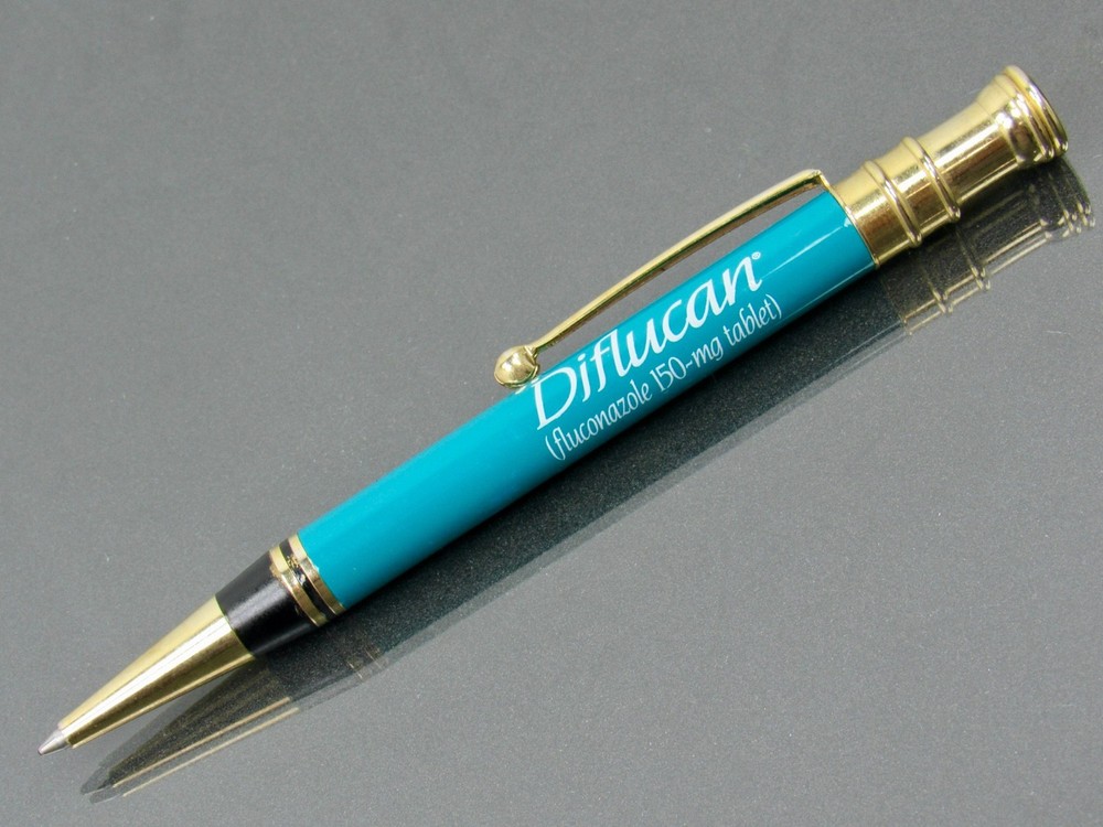 Diflucan Metal PEN Drug Rep Pharmaceutical Promo Advertising Nailhead Clicker
