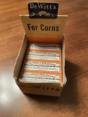 Vintage DeWitt’s For Corns 8 Medicine Bottles circa 20’s-30’s W/ Display Box