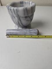 Marble Footed Mortar & Pestle Apothecary Pharmacy Medicine Herb Spice Grinder 4″