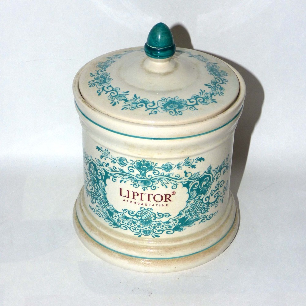 Vintage Lipitor Apothecary Jar ‚t Delftsche Huys Holland Ceramic