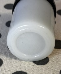 Vintage Apothecary Milk glass Jar w/ Product NYC Pharmacist RARE Display Collect