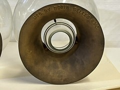 2 Antique Apothecary Pharmacy Advertising Show Globes Brass Collar Dorin Sellers