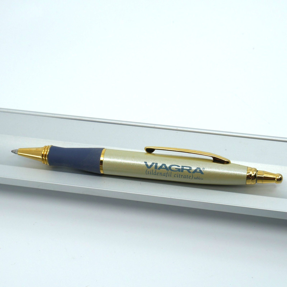 Vintage VIAGRA click gold Drug Rep Pharmaceutical Advertising Pen Metal