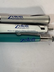 Lot Of 3 Zoloft Ink Pens Drug Rep Pharmaceutical Promo Medical Advertising