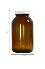 Qorpak 239208 ValuLine Amber Glass Wide Mouth Packer Bottle with Polypropylen…