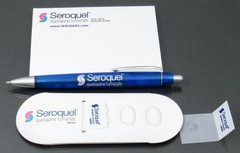 Seroquel Blue PEN, Sticky Notes, Page Flags Drug Rep Pharmaceutical Advertising