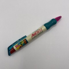 AMBIEN Drug Rep Pharmaceutical Promo Advertising PEN Chunky Wide Pink Yellowed