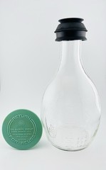 Vintage MacBick 1000 mL Clear Glass Laboratory Bottle Beaker w/ Stopper and Lid