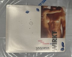 VERY RARE Early Pfizer Viagra Gel Mousepad With Floating Blue Pills Zurich