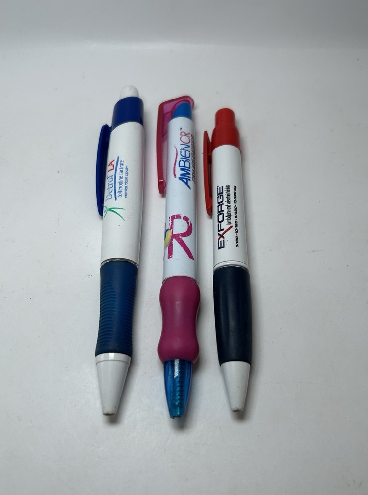 Pharmaceutical Drug Rep Pen Lot – Ambien CR, Exforge, Detroit LA, Medical Pen