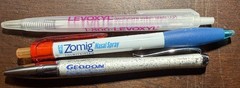 Lot Of 3 Drug Rep Pen Levoxyl Zomig Geodon Collectable Black Ink Works