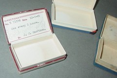3 Vintage Cardboard Paper PHARMACY Prescription Drug Hinged Pill Box Mix Lot USA
