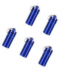 5pcs Mini Keychain Tablets Case Water Proof Outdoor Tablets Container Blue