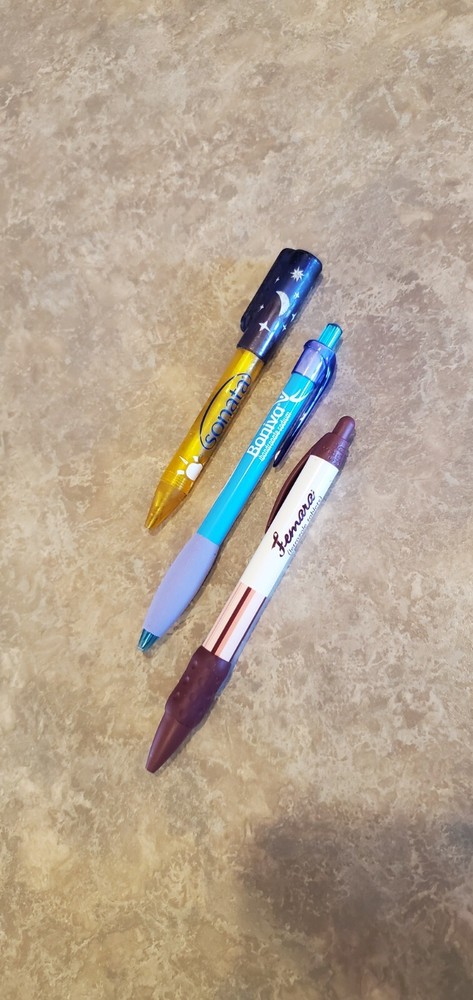 Drug Rep Pharmaceutical Promo Pens Lot of 3